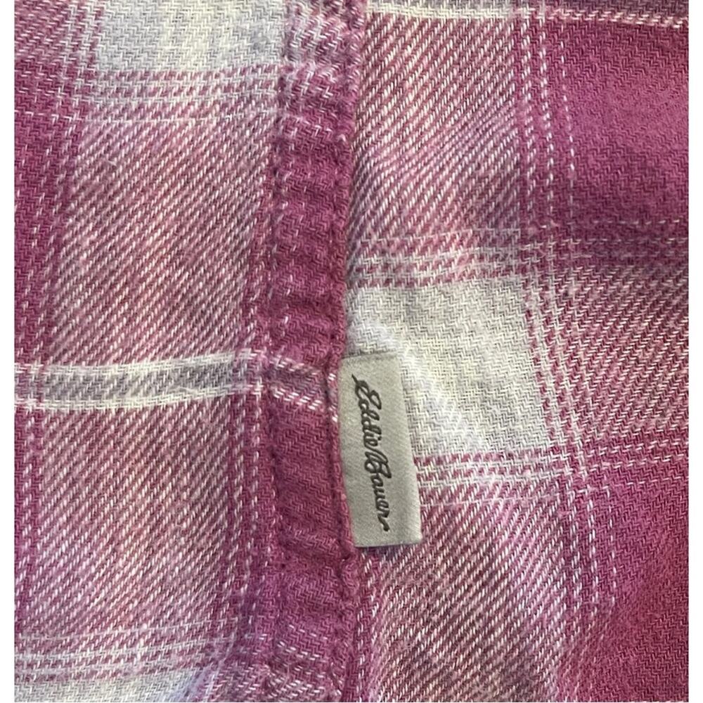 Eddie Bauer women’s pink plaid cotton long sleeve top. Size M - Picture 4 of 5